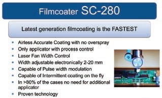 Obr. 6 Asymtek SC-280 Filmcoater – main features